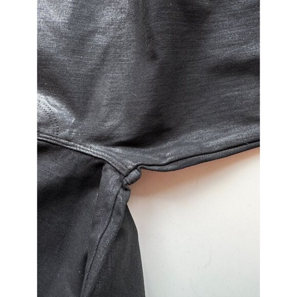 FRAME Le Sylvie Slender Straight Noir Coated Black Mid Rise Ankle Jeans, Size 26 - Picture 7 of 14